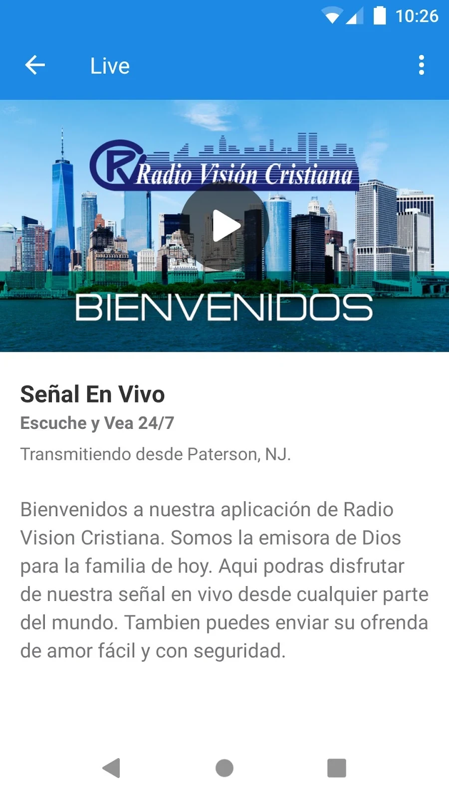 Radio Vision Cristiana Android Aplicación APK por Subsplash