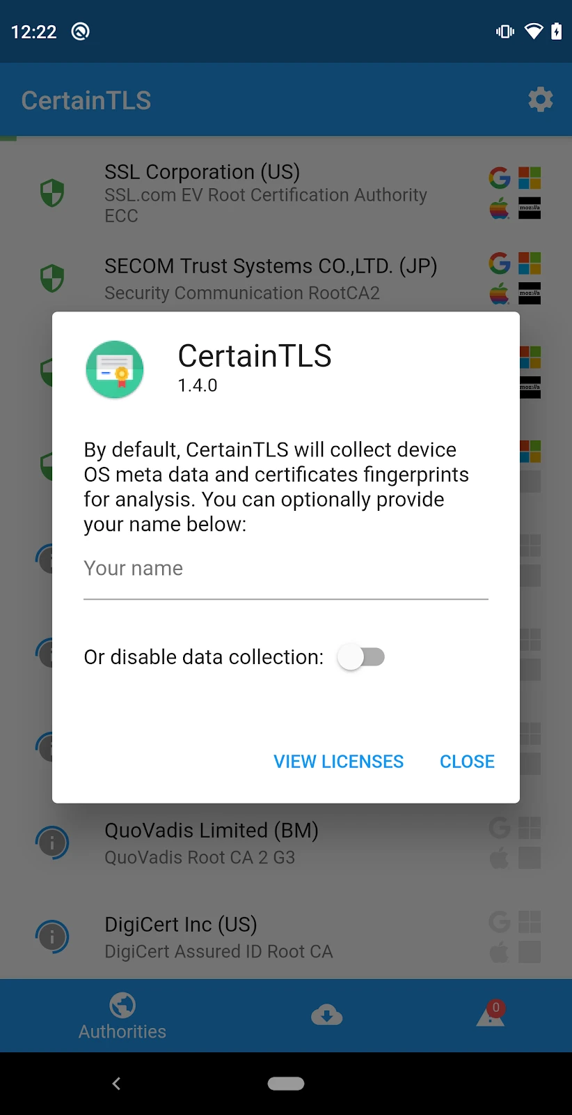 CertainTLS Android App APK (app.certaintls.flutter) von ISC Project ...