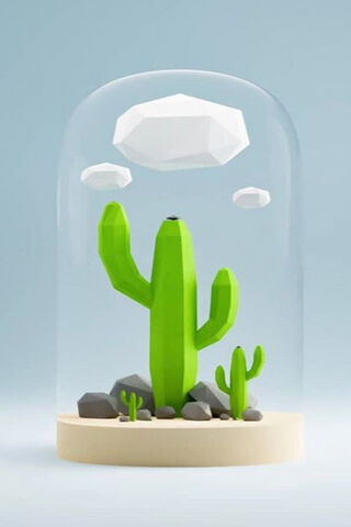 Cactus Wonderland: A 3D Oasis 🌵✨