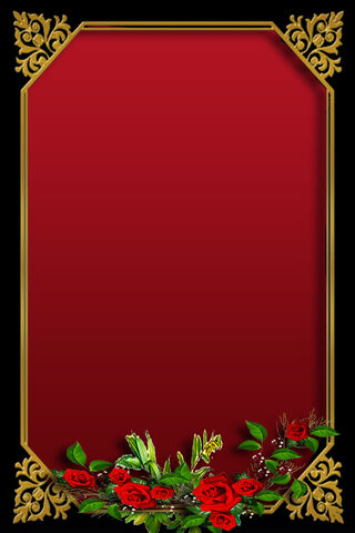 Elegant Red Rose Frame