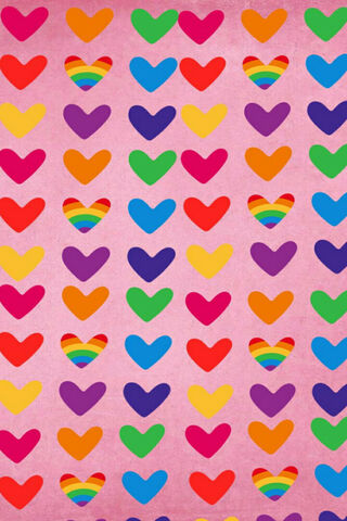 Rainbow Hearts Wallpaper - Download to your mobile from PHONEKY