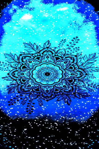 Blue Glowing Mandala