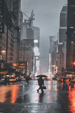 City Lights: A Rainy Evening in the Urban Jungle 🌆☔