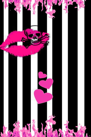 Bold and Edgy: Striped Skull Vibes 💀💖