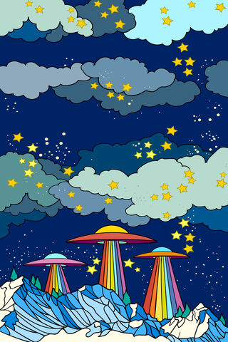 Galactic Encounters: A Colorful UFO Adventure 🌌👽