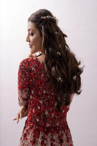 Elegance in Red: A Glimpse of Kajal Agarwal