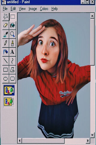 Retro Vibes: A Playful Salute 🎨👩 🎤