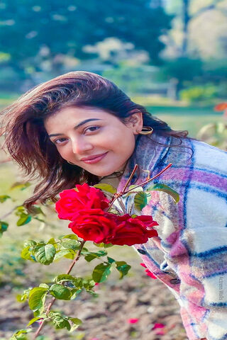 Kajal Agarwal: Embracing Nature's Beauty 🌹