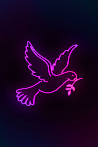 Neon Peace: The Symbol of Hope 🌈🕊️