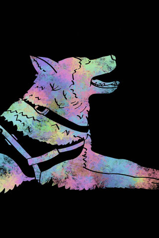 Vibrant Dreams: The Colorful Husky 🌈🐾