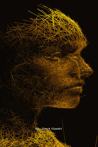 Golden Visage: A Glimpse into the Abstract