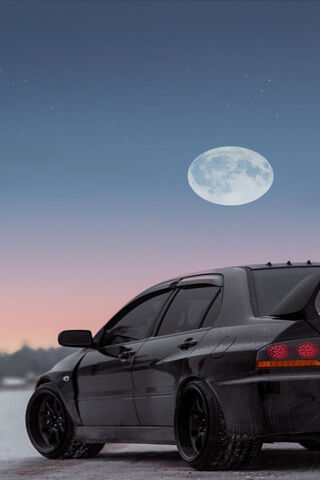 Mitsubishi Lancer: Nighttime Thrills Under the Moon 🌙🚗