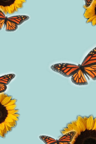 Sunlit Serenity: A Dance of Butterflies and Sunflowers 🌻🦋