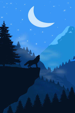 Mountain Wolf Vector