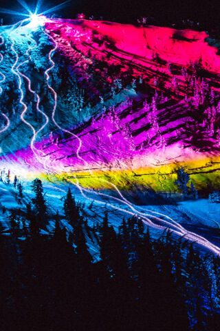 Neon Slopes: A Nighttime Adventure 🌌⛷️