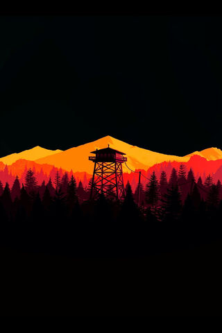 Sunset Serenity: The Orange Watch Tower