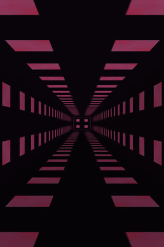 Neon Depths: Journey Through the Square Tunnel