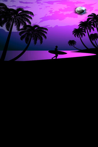 Moonlit Waves: The Surfer's Paradise 🌊🌙