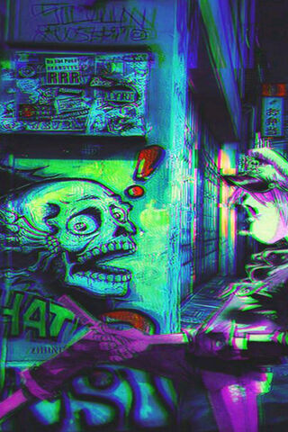 Haunting Vibes: The Neon Skeleton Encounter 🎃👻
