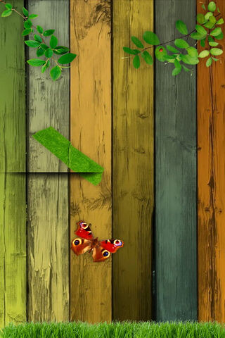 Nature's Embrace on a Wooden Canvas 🌳🦋