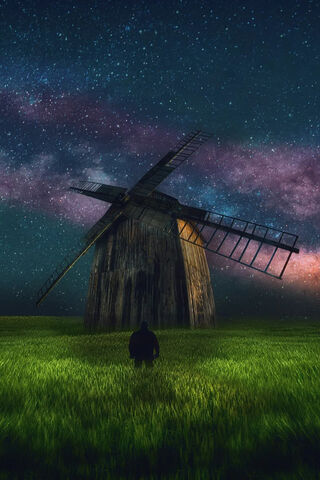 Whispers of the Windmill Under the Stars 🌌🌾