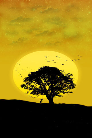 Golden Serenity: A Sunset Embrace 🌅🌳