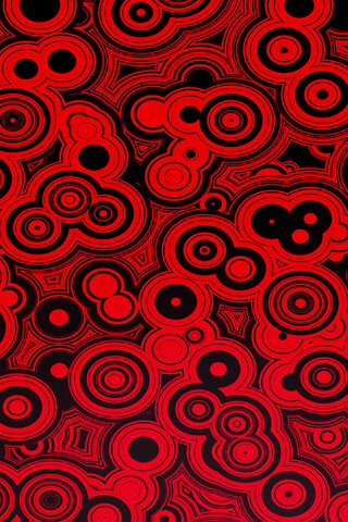 Crimson Circles: A Bold Abstract Journey