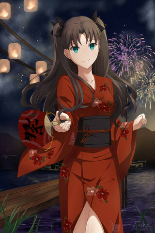 Rin Tohsaka: A Night of Fireworks and Tradition 🎆