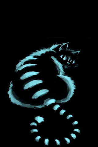 Mystical Glow: The Neon Alice Cat 🐾✨