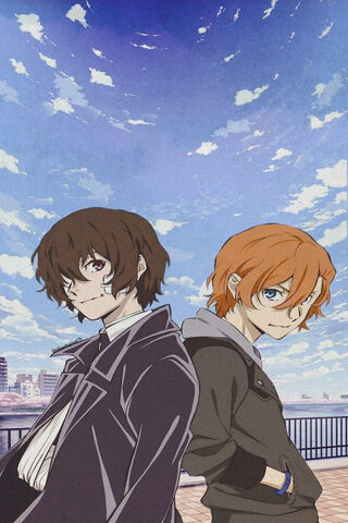 Dynamic Duo: Dazai & Chuuya Under the Sky 🌌