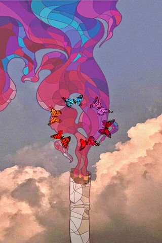 Whimsical Wings in a Smoky Sky