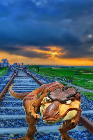 Dinosaurio on the Tracks: A Prehistoric Adventure! 🦖🌅