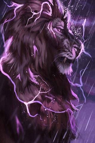 Thunderous Majesty: The Lightning Lion Roars
