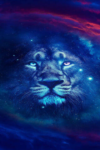 Celestial Majesty: The Lion of the Cosmos 🌌🦁