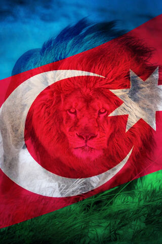 Azerbaijan Flag Lion