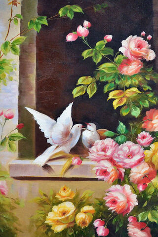 Whispers of Spring: Love Among the Blooms 🌸🐦