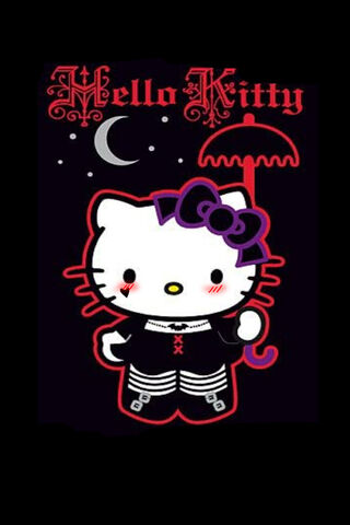 Dark and Adorable: Goth Hello Kitty 🌙🖤