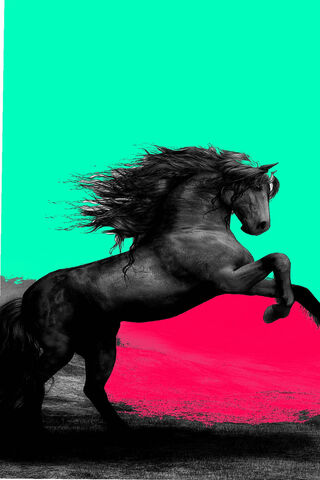 Majestic Stallion in Vibrant Colors 🌈🐴