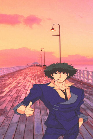 Spike Spiegel: The Coolest Bounty Hunter at Sunset 🌅