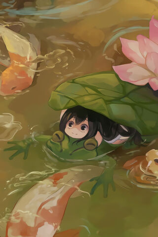Tsuyu Asui: The Frog Hero in a Tranquil Pond 🐸🌸