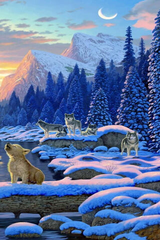 Moonlit Howl: A Winter's Serenade 🌕🐺
