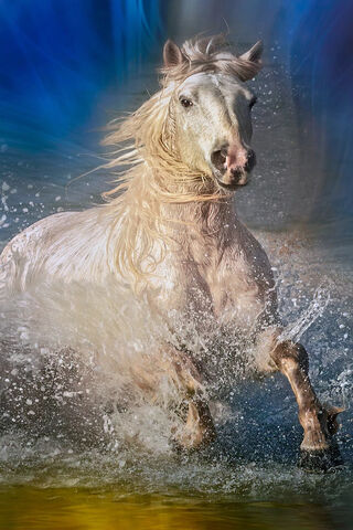 Splashing Elegance: The Wet Horse