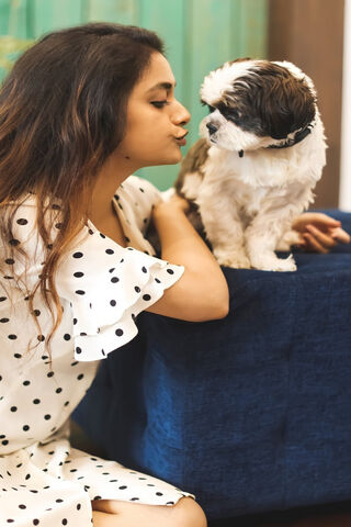 Paws and Polka Dots: A Heartwarming Moment