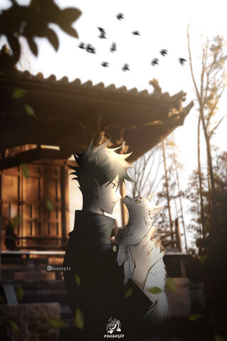 A Moment of Connection: Megumi and His Shikigami 🐾✨