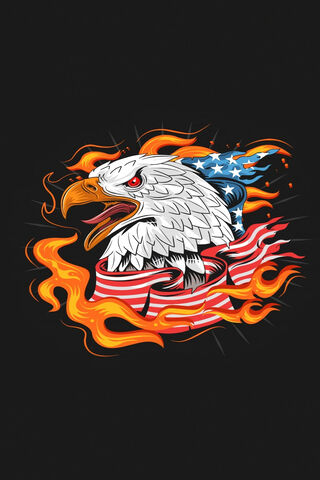 Fiery Freedom: The Spirit of the US Eagle 🇺🇸🔥