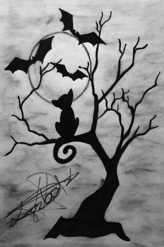 Moonlit Whispers: The Bat and Cat Connection 🌙🐾