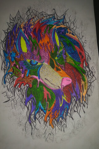 Vibrant Spirit of the Wild 🌈🐺
