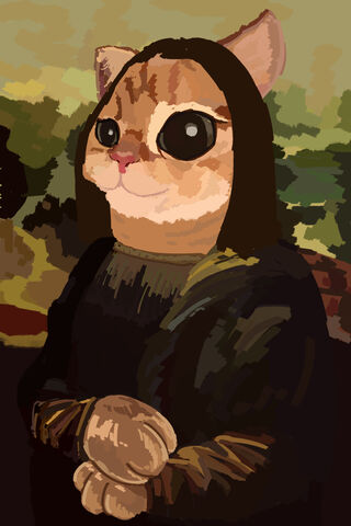The Purr-fect Masterpiece: Monalisa Cat 🐱🎨