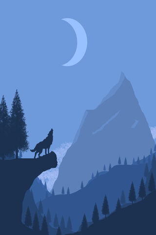 Moonlit Howl: The Guardian of the Cliff