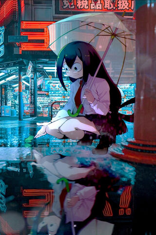 Rainy Reflections: Tsuyu's Moment
